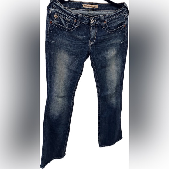 BIG STAR CASEY ⭐️ Womens Blue Low-Rise Bootcut Jeans ⭐️ Size 29L (Like-New) - Picture 2 of 9
